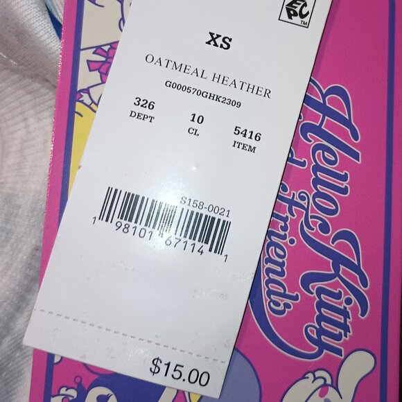 NEW Girls' Sanrio Keroppi Dreamy Fleece Crew Neck Pullover Sweatshirt - Oatmeal - Picture 9 of 10